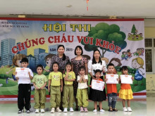 Trường mầm non Mỹ Hưng tổ chức hội thi "Chúng cháu vui khoẻ" năm học 2023 -2024.